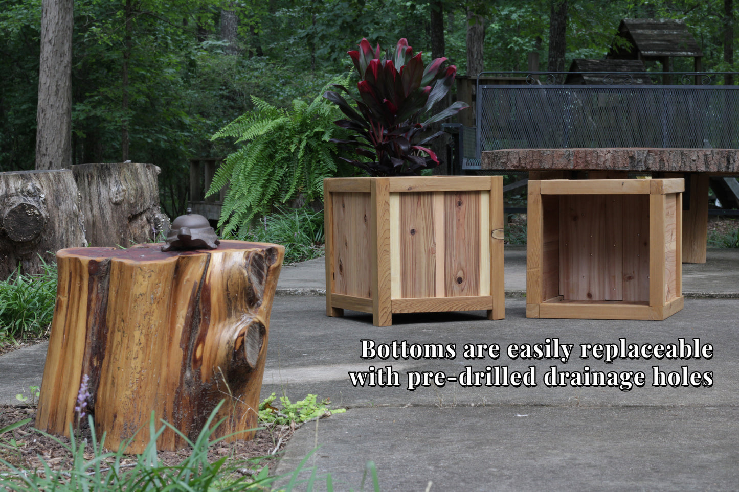 Cedar Planter Boxes – Mortise & Tenon, Replaceable Bottom